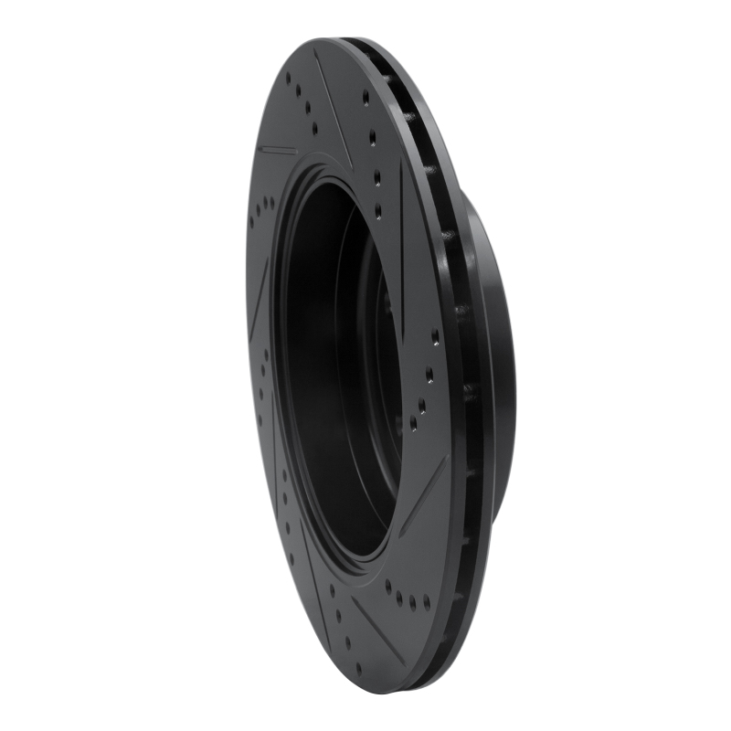 Hyundai Genesis Coupe Brake Rotor (1) - Rear Left - R1 Concepts - Drilled & Slotted - Black - `10-`16